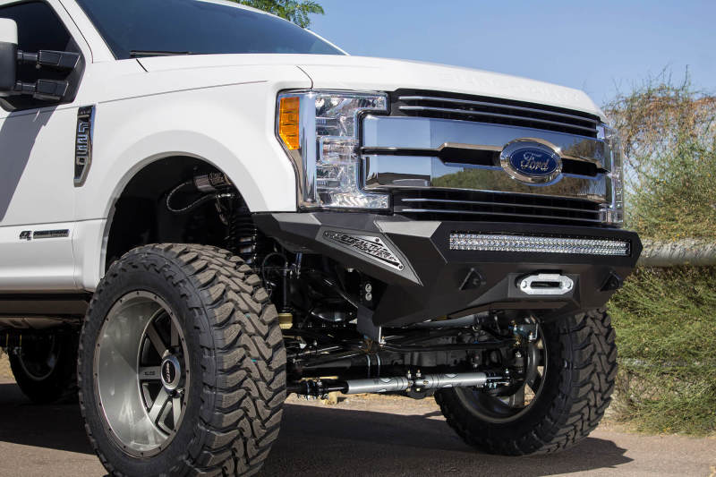 Ford F-250 Bumper - Front - Addictive Desert Designs - Stealth Fighter with Winch Mounts - Hammer Black - `17-`18